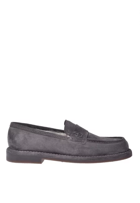 Велурени мокасини с подплата от агнешка вълна