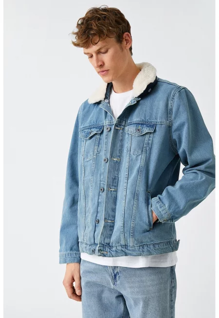 Яке от деним с яка от еко пух