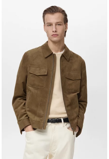 Яке от еко велур с цип - Каки