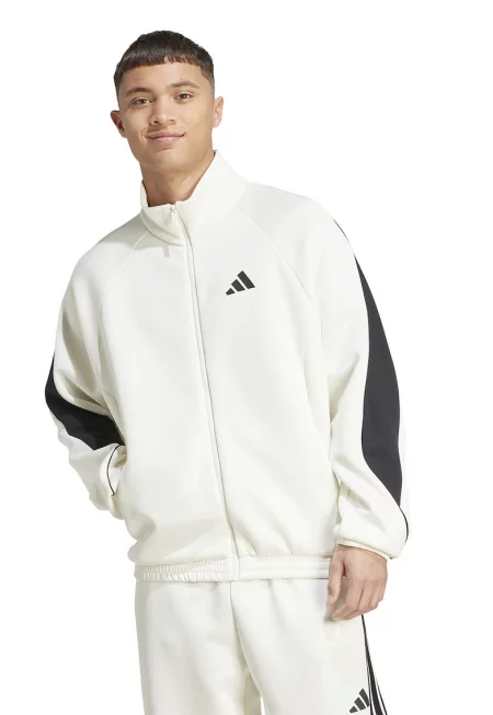 Яке в цветен блок с ръкави реглан - Черен/Бял