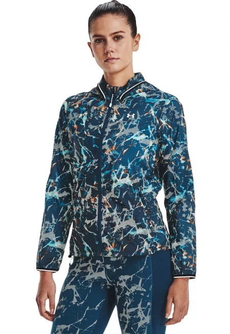 Яке за бягане Storm Outrun с качулка - Черен/Петролно синьо