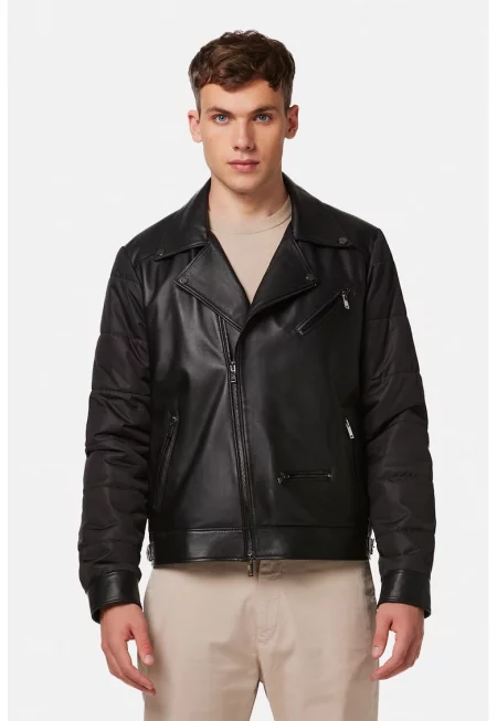 Зимно яке с дизайн 2 в 1 - Черен