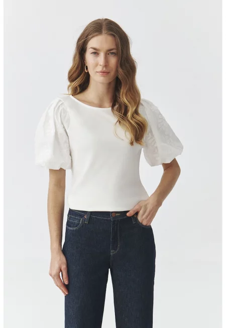 Блуза Kathia с бухнали ръкави - Слонова кост