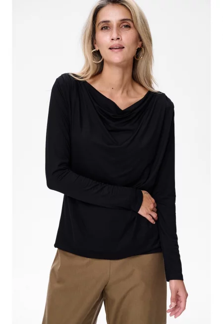 Блуза от жарсе с драперии Ambre