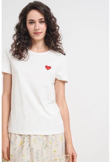 Бляскава тениска от органичен памук