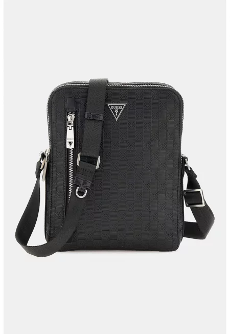 Чанта през рамо от еко кожа - Черен/Tъмносив