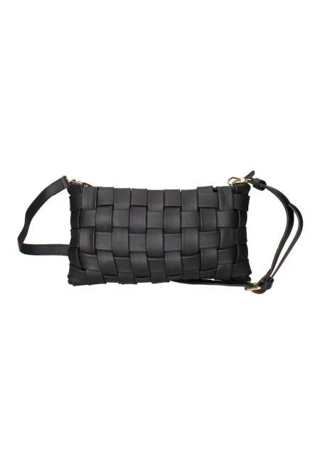 Чанта през рамо от кожа - Черен