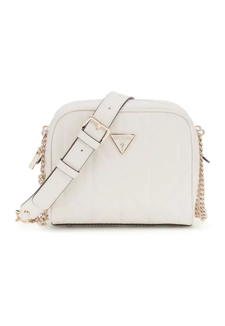 Чанта през рамо с презрамка с верижка - Крем