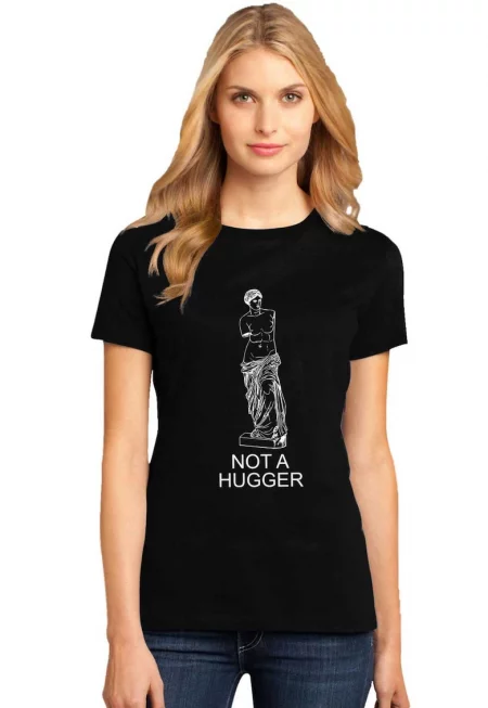 Черна дамска тениска - Not a hugger
