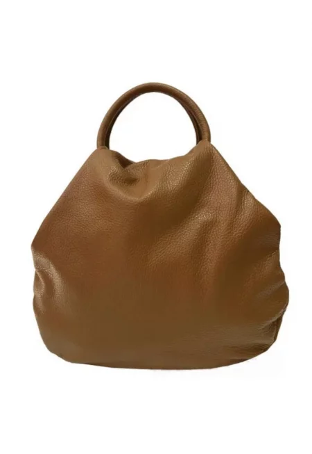 Дамска чанта от естествена кожа  Freira - Коняк - 33 x 32 x 13 cm