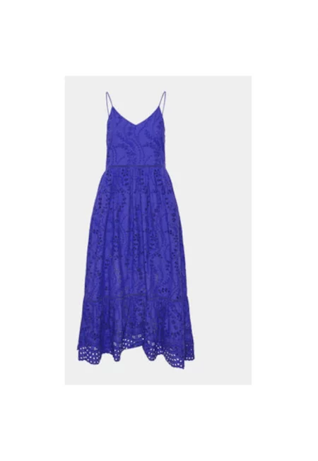 Дамска рокля - Синя - Памук