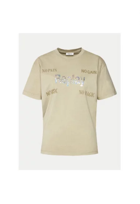 Дамска тениска -  303878122 - Памук - Бежов - Бежов