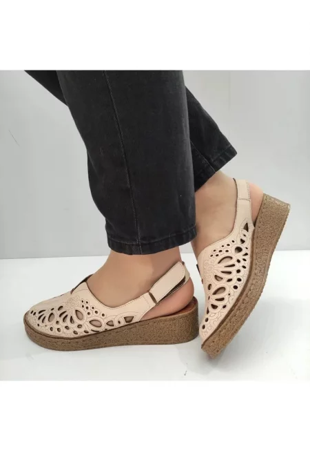 Дамски ежедневни сандали  6184-1-0 Бежов - Бежов