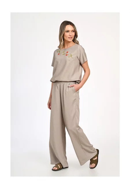 Дамски комплект -  Градински цветя V320 - с ръчно изрисувана картина