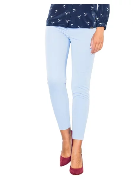 Дамски панталон -  елегантен - син - полиестер/вискоза -