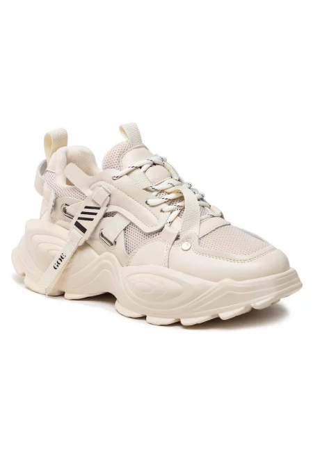 Дамски спортни обувки - JJ2N4082 -  Естествена кожа - Бежов