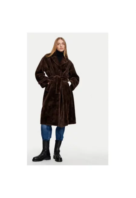 Дамско палто -  304801655 - Полиестер - Кафяв - Кафяв
