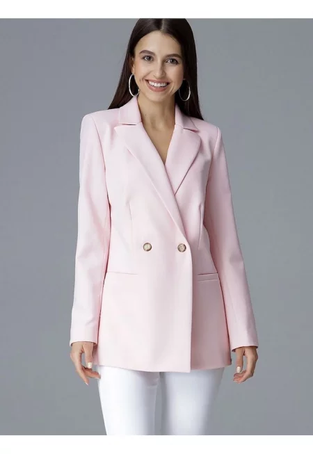 Дамско яке  елегантно - тънко - V-образно деколте - прави ръкави - полиестер