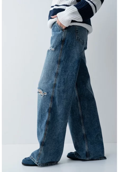 Дънки деграде - Син меланж