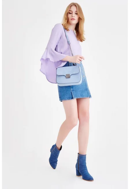 Дънкова къса пола - Прашно синьо