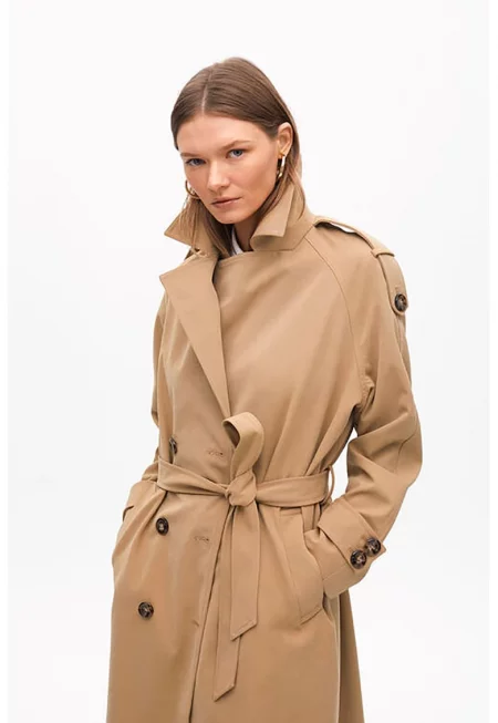 Двуреден тренч с колан