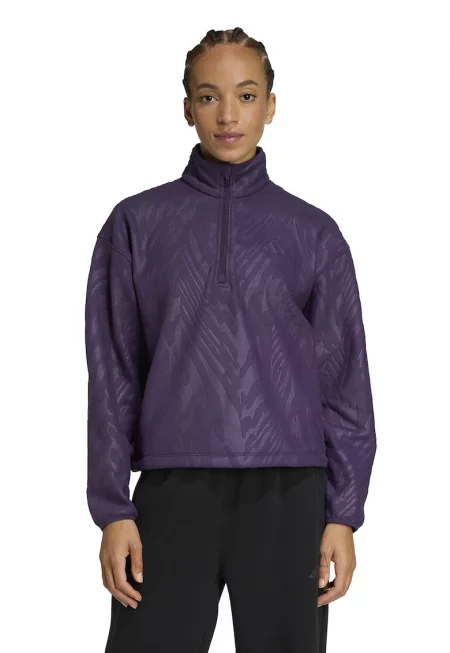 Фитнес блуза с десен и къс цип