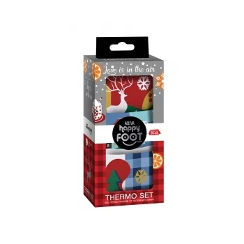 FOOTTOPIA Подаръчен комплект Чорапи термо памук коледни елени р-р 35-38 х 3