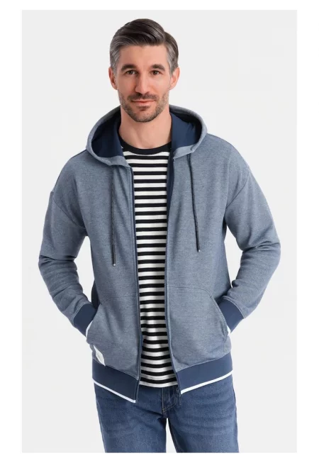 Худи с паднали ръкави и цип