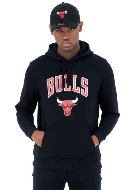 Худи с памук Chicago Bulls - Червен/Бял/Черен