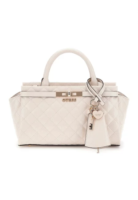 Капитонирана чанта за рамо от еко кожа - Светло кафяво