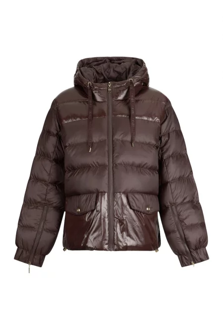 Капитонирано зимно яке с джобове с капаче