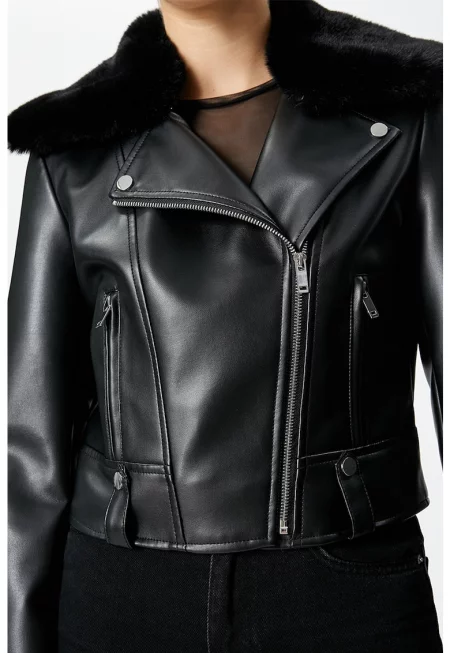 Късо яке от еко кожа