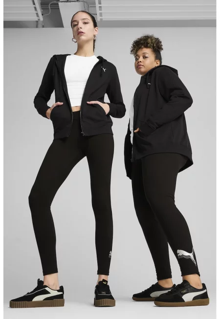 Клин с памук и лого - Черен/Сребрист