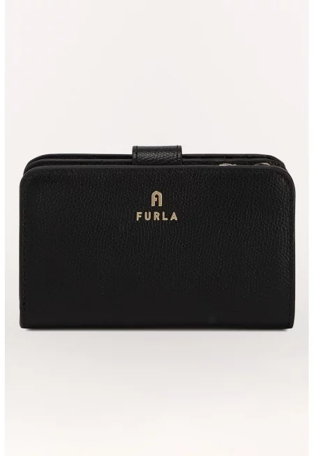 Кожен портфейл Camelia с цип - Черен