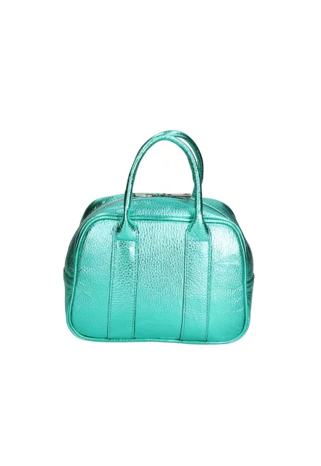 Кожена чанта - Аква зелено