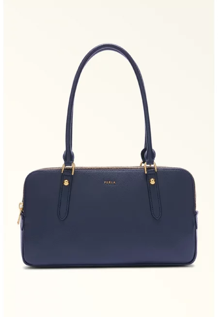 Кожена чанта Boston - Тъмносин