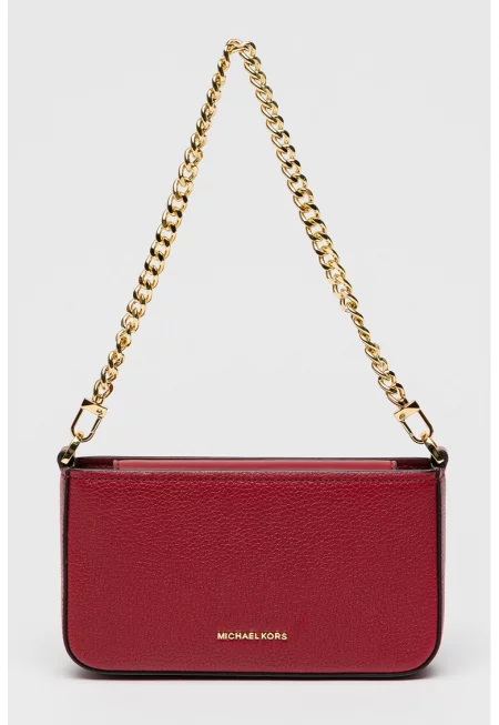 Кожена чанта през рамо Bryant с отделяща се дръжка-верижка - Тъмновиолетов