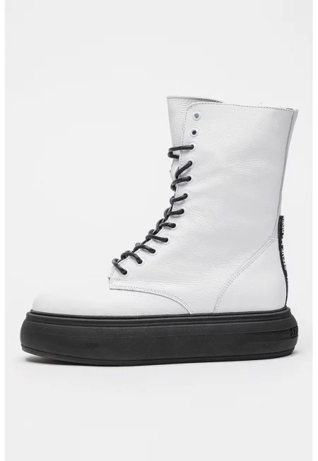 Кожени боти Harper - Мръснобял