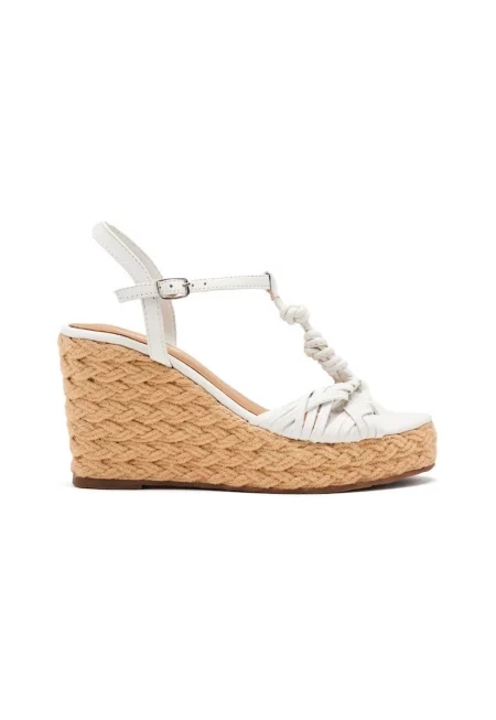 Кожени скосени сандали Castine - Бял