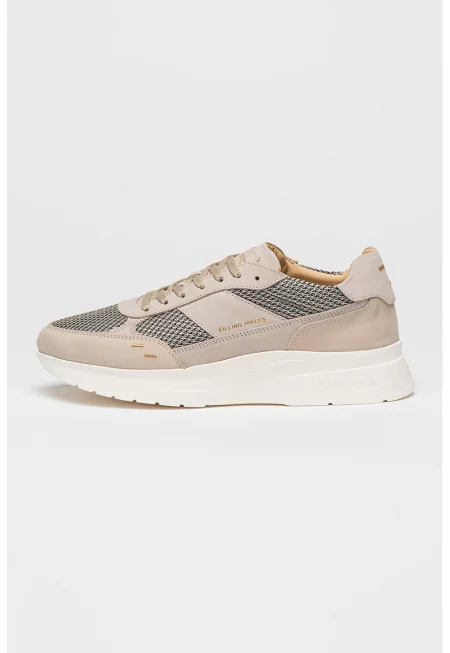 Кожени спортни обувки с мрежа - Бежов