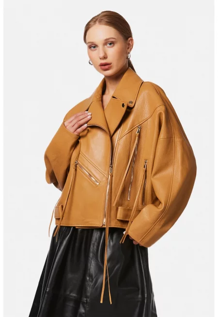 Кожено яке - Светлокафяв