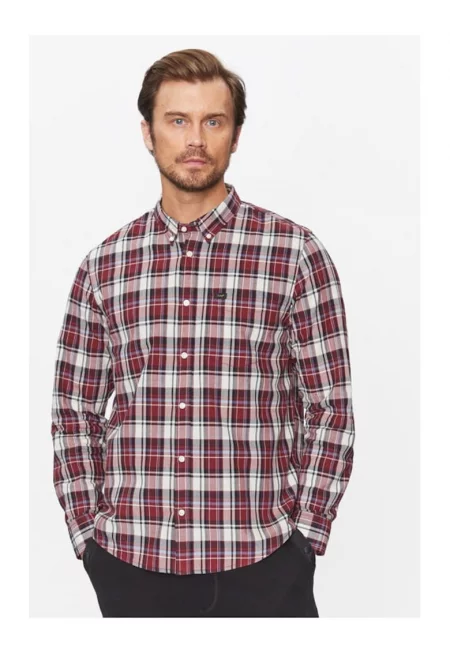 Мъжка риза -  283032 - Бордо - Памук
