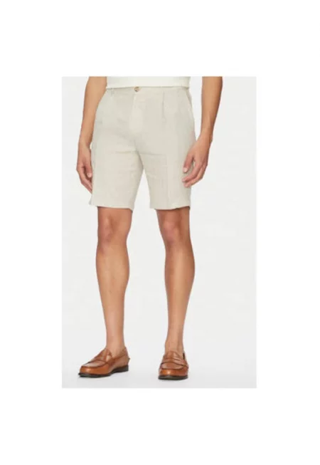 Мъжки къси панталони  10017472 30045910 - лен - бежов - Бежов