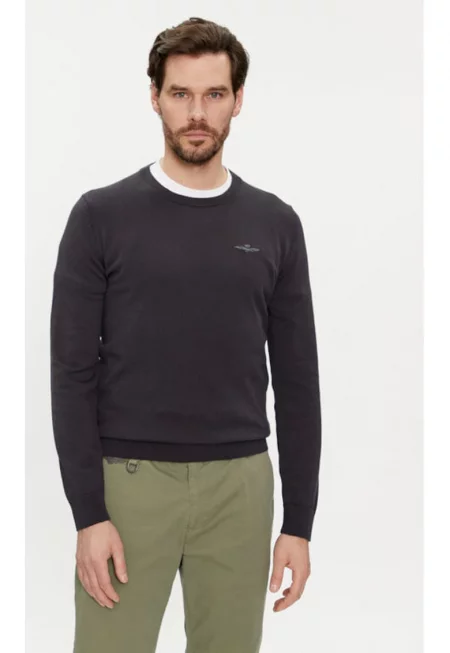 Мъжки пуловер -  303711528 - Памук - Сив - Сив