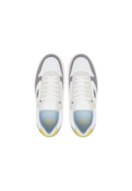 Мъжки спортни обувки - 251SC235PL244 -  Естествена кожа - 46 EU - Бяло/Сиво - Бял/Сив