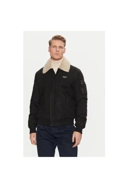 Мъжко яке -  304565366 - Еко кожа - Черно - Черен