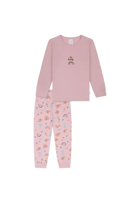 Пижама с овално деколте и панталон