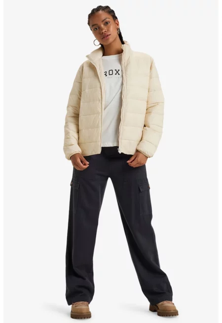 Подплатено яке с джобове - Мръснобял