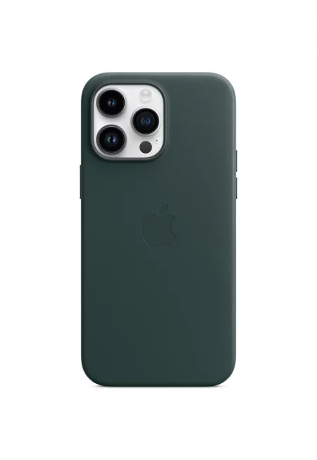 Предпазен калъф  Leather Case with MagSafe за iPhone 14 Pro Max - горски зелен