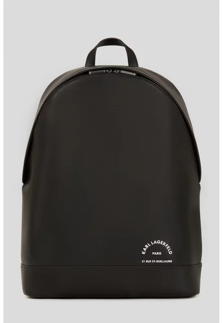 Раница от еко кожа с лого - Тъмнокафяв